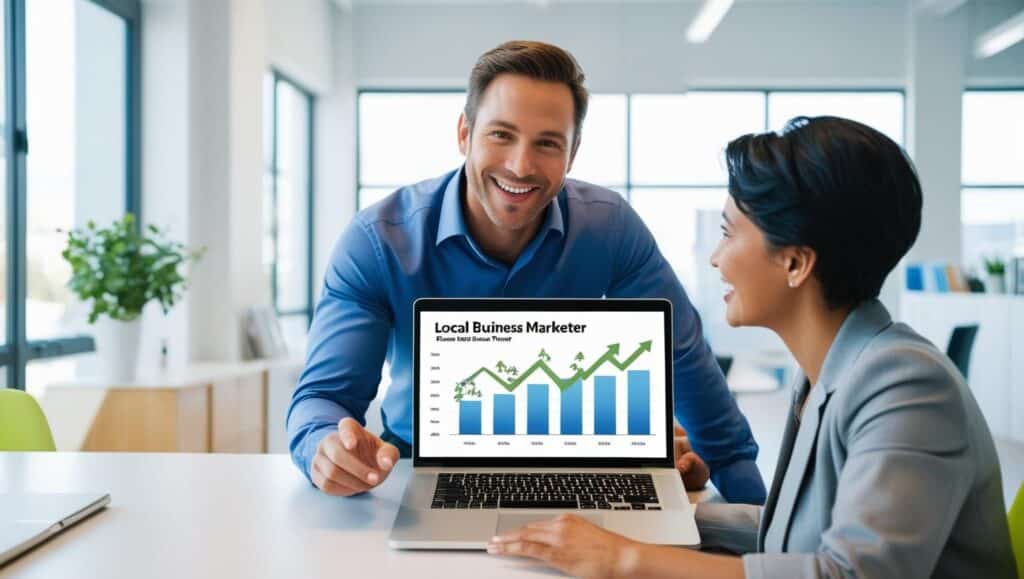 SEO expert helping a small business grow online with keyword and traffic analysis in 2025