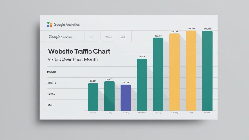 Analytics graph showing 65% organic traffic growth after SEO optimization for a small florist