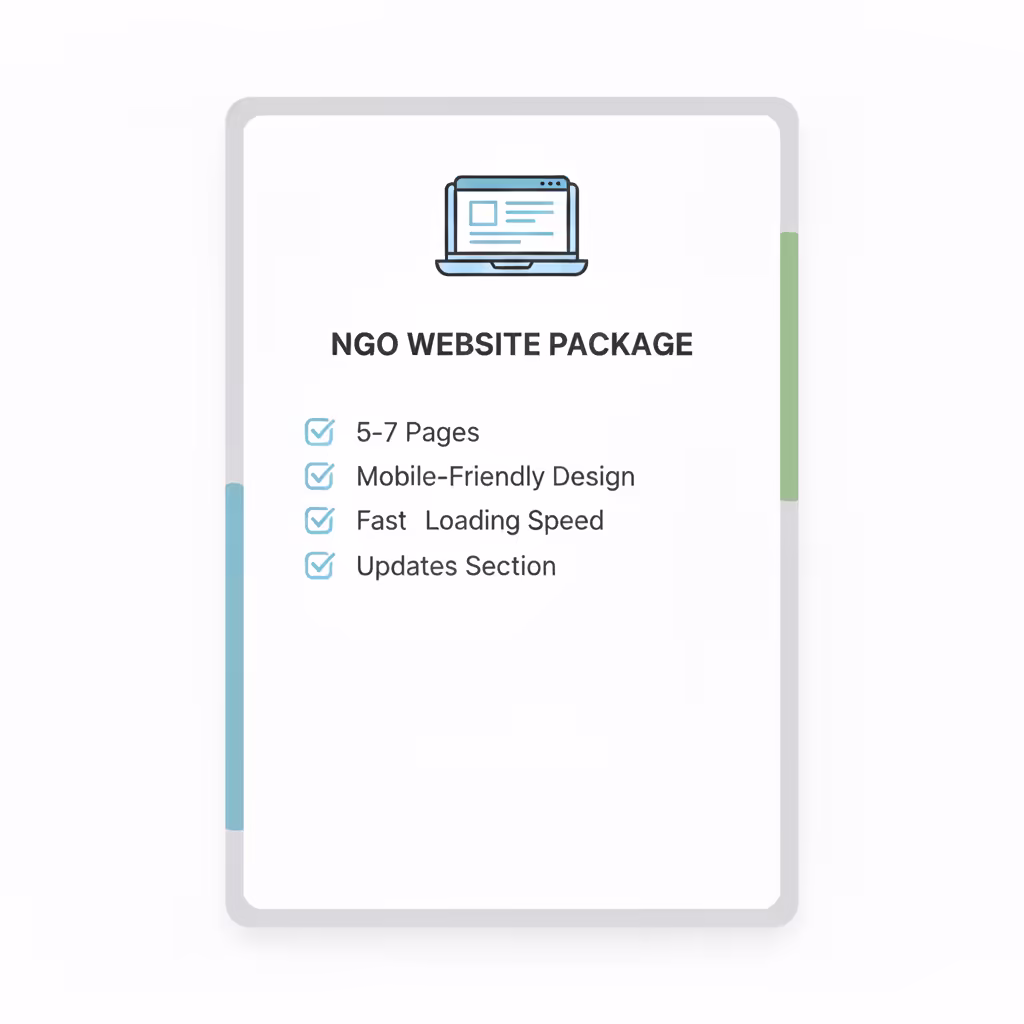 NGO website creation package with essential features